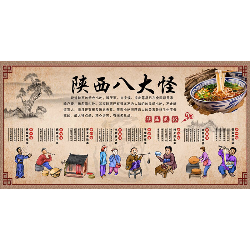 八大怪墙纸饭店壁画民俗文化墙面
