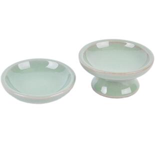 藏瓷阁陶瓷醋碟沾料家用中式青瓷迷你高脚小果盘文房小墨碟笔舔