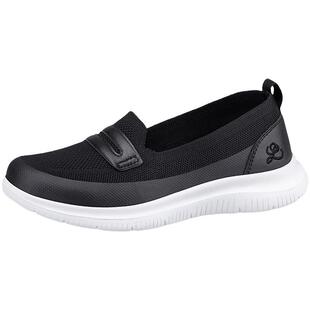 妈妈鞋夏季新款透气女鞋一脚蹬软底老人鞋轻便舒适黑色运动浅口鞋