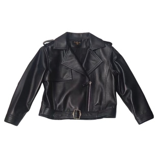 儿童真皮皮衣绵羊皮外套 百搭显瘦女童翻领上衣