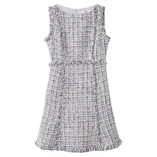 SNIDEL2025秋冬新品连衣裙时尚小香风流苏无袖连衣裙SWFO254176