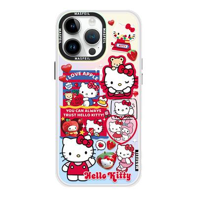 MASFEIL × 凯蒂猫聚会适用iPhone17Promax手机壳新款15Pro磁吸带支架苹果16全包套新年14可爱ip13pm高级感12