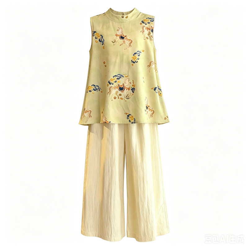 女童新中式唐装汉服夏季套装女孩中国风古装两件套六一儿童表演服