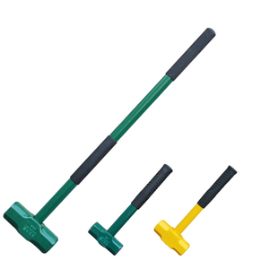 大汉力量钢管柄铁锤八角锤头铁把石工锤 重型大铁榔头 不掉头手锤