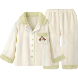 多巴胺小狗~睡衣冬加厚女可爱法兰绒冬季新款保暖家居服可外穿套