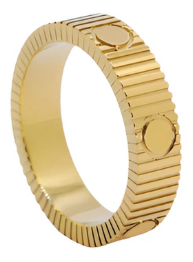 新款玫瑰金钛钢螺钉情侣对戒