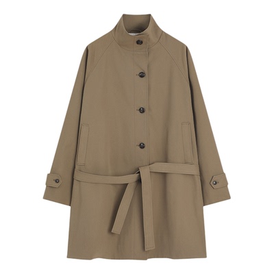 卡姆登低腰垂感风衣带腰带