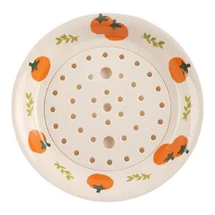 双层饺子盘圆形沥水盘欧式家用蔬菜盘分格客厅水果盘双格功夫茶盘