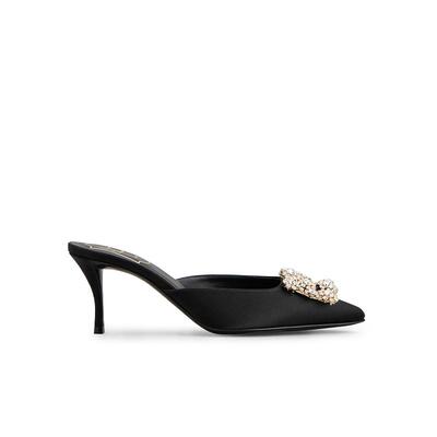 【礼物】Roger Vivier/RV女鞋Efflorescence饰扣猫跟穆勒鞋