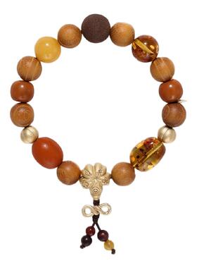 BYROOTS/抱树新品果系列得福藏香珠手串黄金檀木蜜蜡手链生日礼物