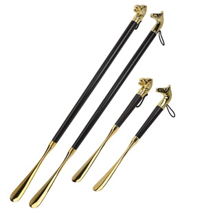 实木狮头鞋拔子马头提鞋器轻奢穿鞋神器鞋扒长柄家用老人金属鞋抽