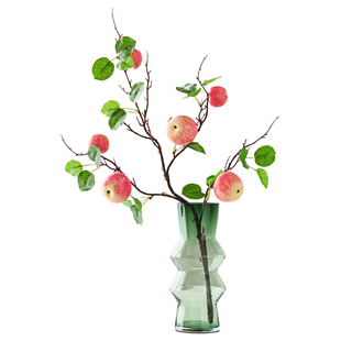 仿真苹果花束客厅装饰品摆件假花绢花苹果枝苹果叶苹果花艺摆设