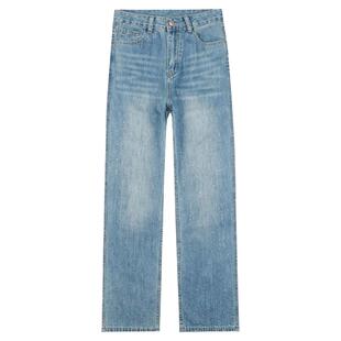 拉夏贝尔满天星烫钻牛仔裤女春秋2026年新款亮闪闪带钻窄版阔腿裤