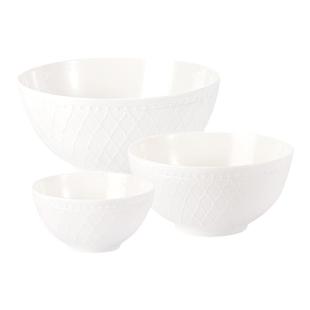 玛戈隆特枫丹白露散件纯白浮雕骨瓷餐具家用饭碗盘子勺子新婚结婚