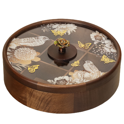 KP实木轻奢糖果盒喜庆零食收纳盒