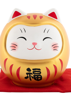 日本药师窑招财猫摆件储蓄罐手工