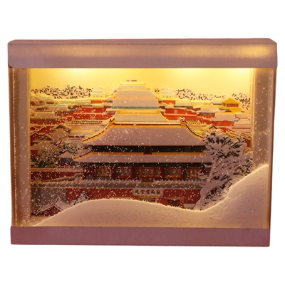 故宫雪景流麻纸雕日历瑞雪兆丰年