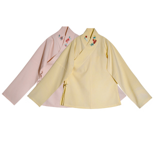 小物件单衣 清水溪 春秋原创汉服打底中衣百搭刺绣上衣白色中国风