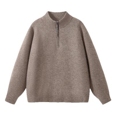 马克华菲纯色毛衣男秋冬加绒加厚