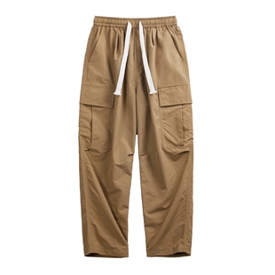 马登工装美式复古多口袋防水休闲裤美拉德薄款户外宽松直筒裤男春