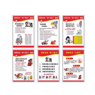 最新板消防安全制度全套上墙四个能力三提示消防应急预案告知书承诺书警示牌上墙制度贴纸标识宾馆学校通用