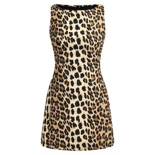 CIDER 夏季新品女装气质高腰豹纹连衣裙短款109501713