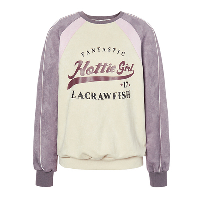 LACRAWFISH复古撞色拼接卫衣