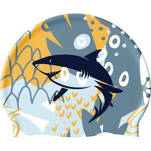 儿童泳帽男童女童2025新款专业防水护耳不勒头加大进口硅胶游泳帽