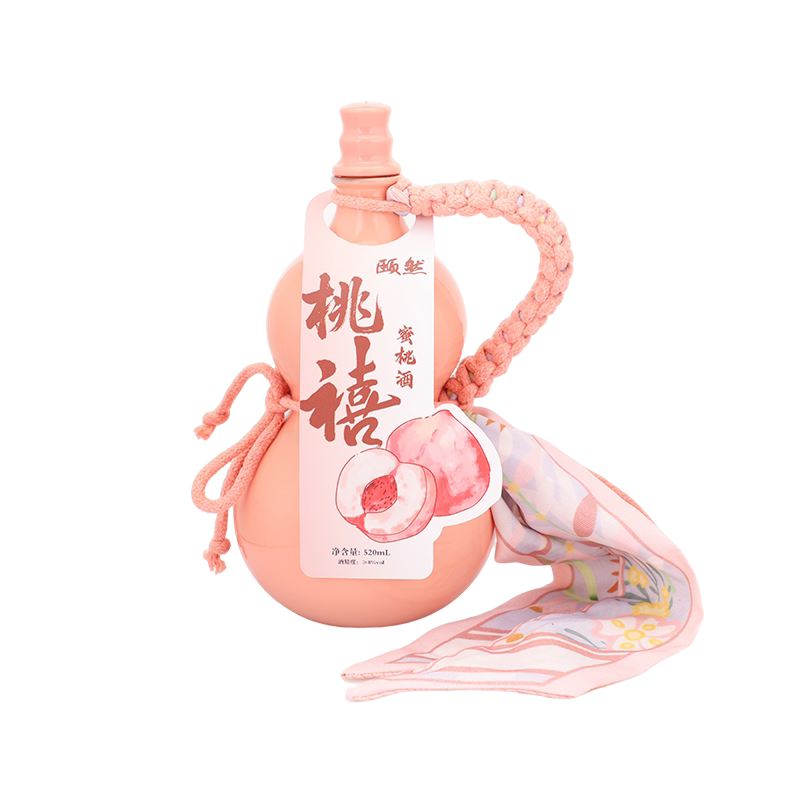 颐然古法酿制蜜桃酒葫芦瓶520ml