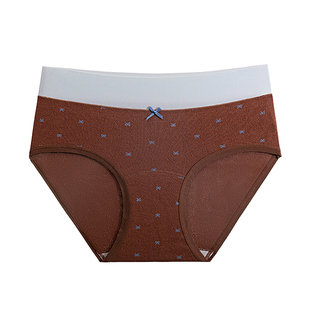 亲肤透气撞色纯棉内裤女士全棉抑菌裆包臀碎花女生中腰三角短裤头