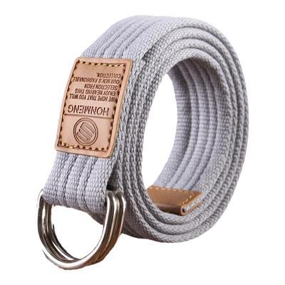 韩版简约百搭男女士双环编织皮带