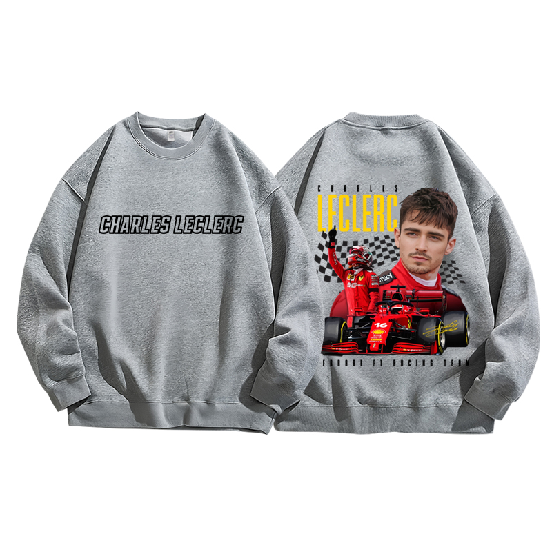 F1法拉利勒克莱尔Leclerc方程式赛车美式纯棉男装卫衣百搭长袖T恤