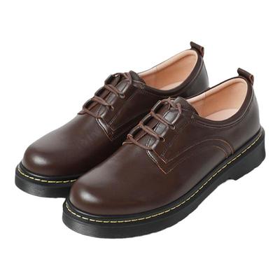 江博士夏季黑色平底舒适风小皮鞋