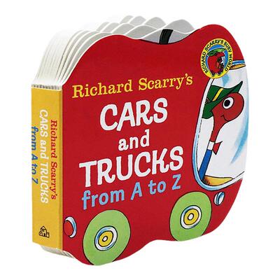英文原版Richard Scarry Cars and Trucks from A to Z 纸板书 小卡车字母纸板书 斯凯瑞 儿童入门英文版 儿童绘本 图画故事书