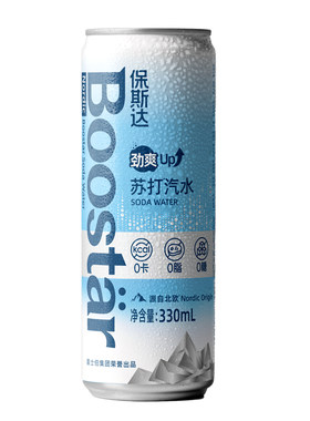 【U先试用】嘉士伯保斯达强劲气泡无糖原味苏打汽水330ml*1罐