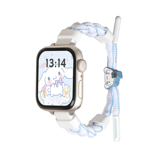 适用iwatchs10手表带编织手绳s9苹果11手表链s8质感se女款系列手环applewatchs10腕带运动7高级感创意6小众54