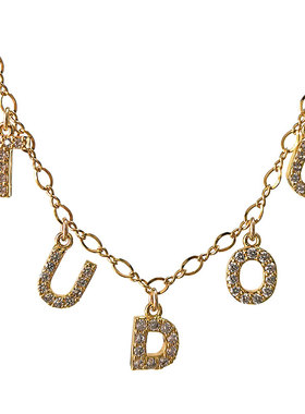 choker原创定制包金锁骨链锆石