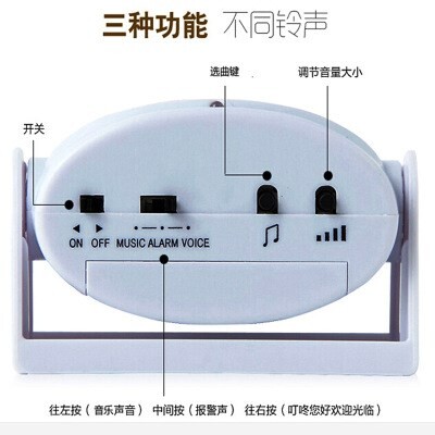 遥控充电款红f外感应门铃店铺您好欢迎光临进门迎宾器防盗报警器