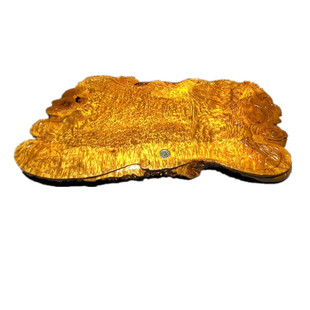 黄金樟根雕茶盘满榴花整块实木金丝楠功夫茶海家用客厅茶台茶具