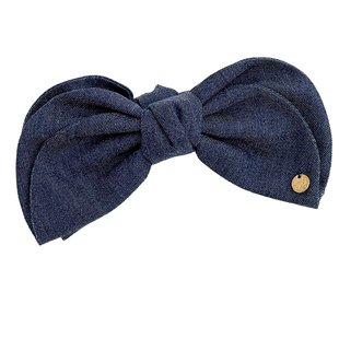 FUNCOCO｜高品质原创牛仔蝴蝶结竖式马尾发夹香蕉夹防滑韩系竖夹