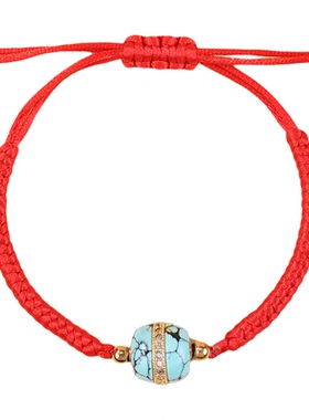 红绳男款手链绿松石转运珠手绳女