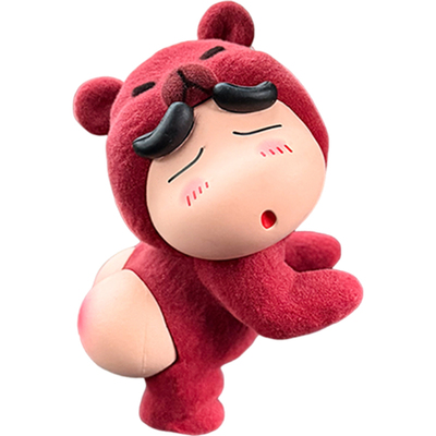 蜡笔小新车载摆件汽车屏幕中控台副驾驶植绒车内装饰品可爱高级女