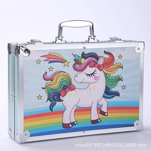 145铝盒双层画笔套装绘画水彩笔儿童美术套装礼品