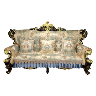 欧式沙发垫子四季通用高档奢华防滑真皮组合沙发垫布套罩全包定制