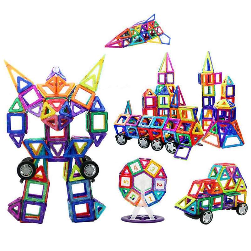 纯磁力片积木儿童磁铁宝宝吸铁石益智玩具贴拼装拼图磁片男孩女孩