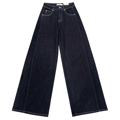 加绒牛仔弯刀裤女梨型身材裤子