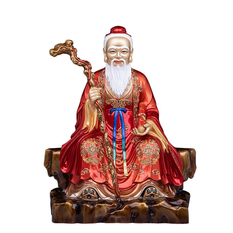 中式黄铜彩绘月老星君婚礼摆件