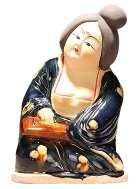 唐三彩文创产品唐朝仕女陶俑摆件