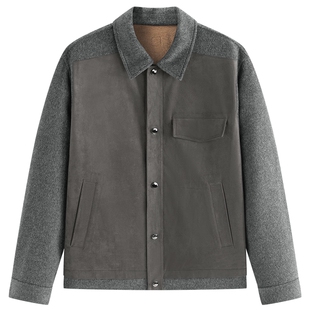 【商场同款】太平鸟男装夹克25冬新款混羊毛混纺外套 B1BCF4418@