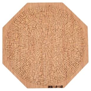 puzzle十级难度解密盒烧脑木制拼图不规则成人拼板圆形解锁超难